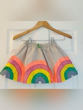 Mini Boden rainbow sequin skirt 4/5